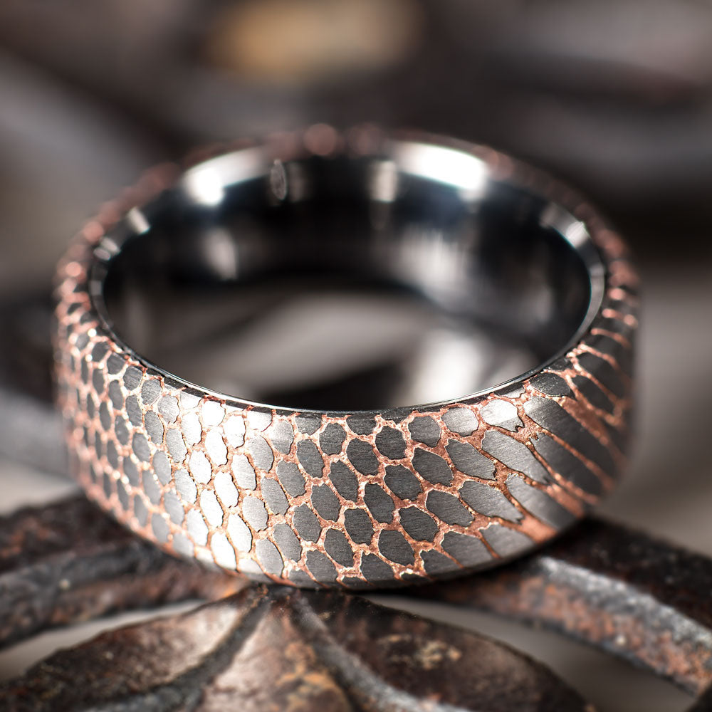 Superconductor ring with a rose gold plated tungsten inner liner. :  r/jewelrymaking
